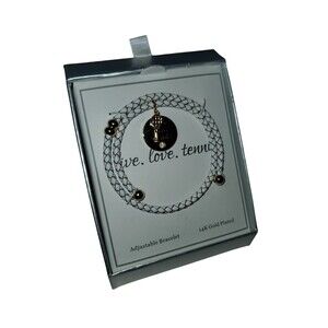 "Live. Love. Tennis"  14K Gold Plated Tennis Bracelet